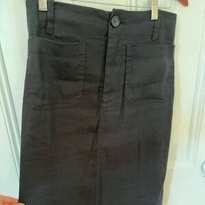 Maeve/Anthropology Black linen skirt Small